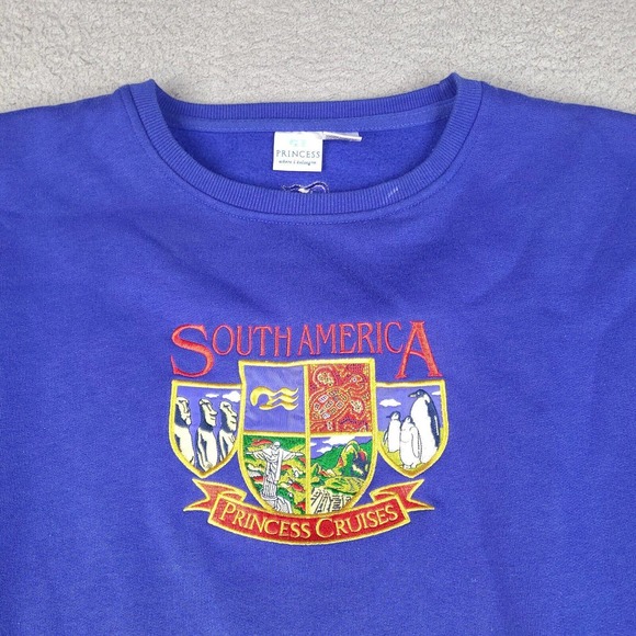 Princess Cruises South America Sweatshirt Adult XL Blue Long Sleeve Pullover - Picture 2 of 16